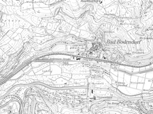 Sinzig-Bad Bodendorf um 1985 - Ausschnitt aus der Topograhischen Karte (Blatt 409 Linz)